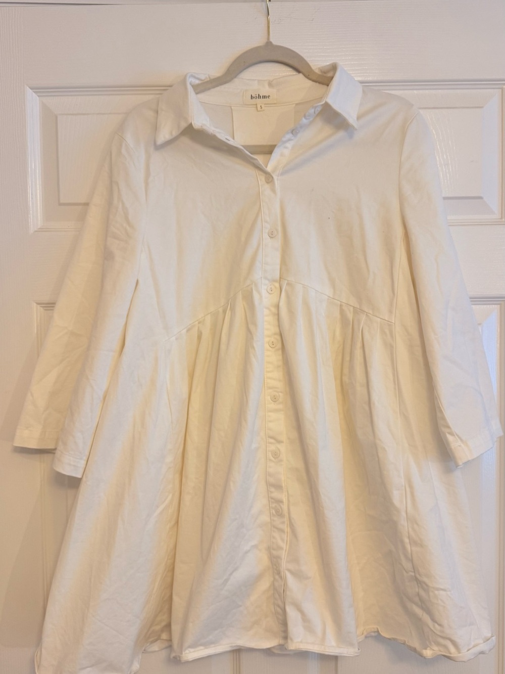 bohme Ivory Button-Front Peplum Blouse